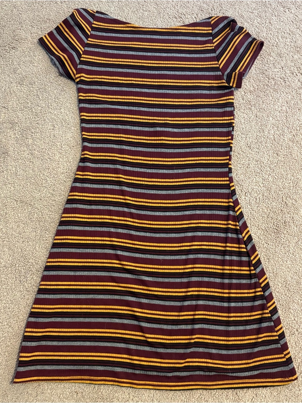 Urban Outfitters Ribbed Knit Striped Bodycon Off-Shoulder Backless Dress Size M